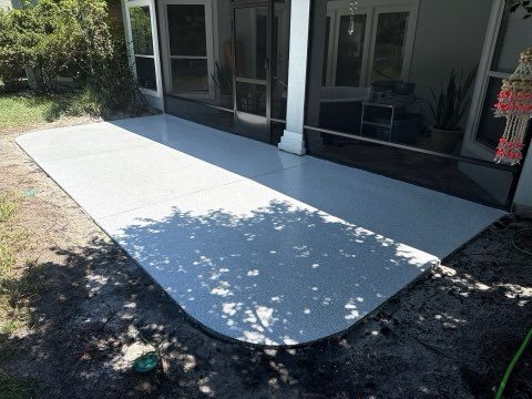 Back patio, solid-color coating